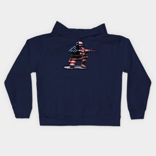 American Military Soldier and USA Flag by focusln Kids Hoodie